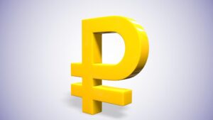 gold sign of the russian ruble on the background 3drendering 499384 1307